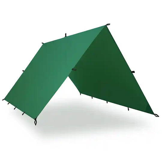 AquaQuest Guide Tarp - 100% Waterproof Ultralight Ripstop SIL Nylon Backpacking Rain Fly - 13x10 Green
