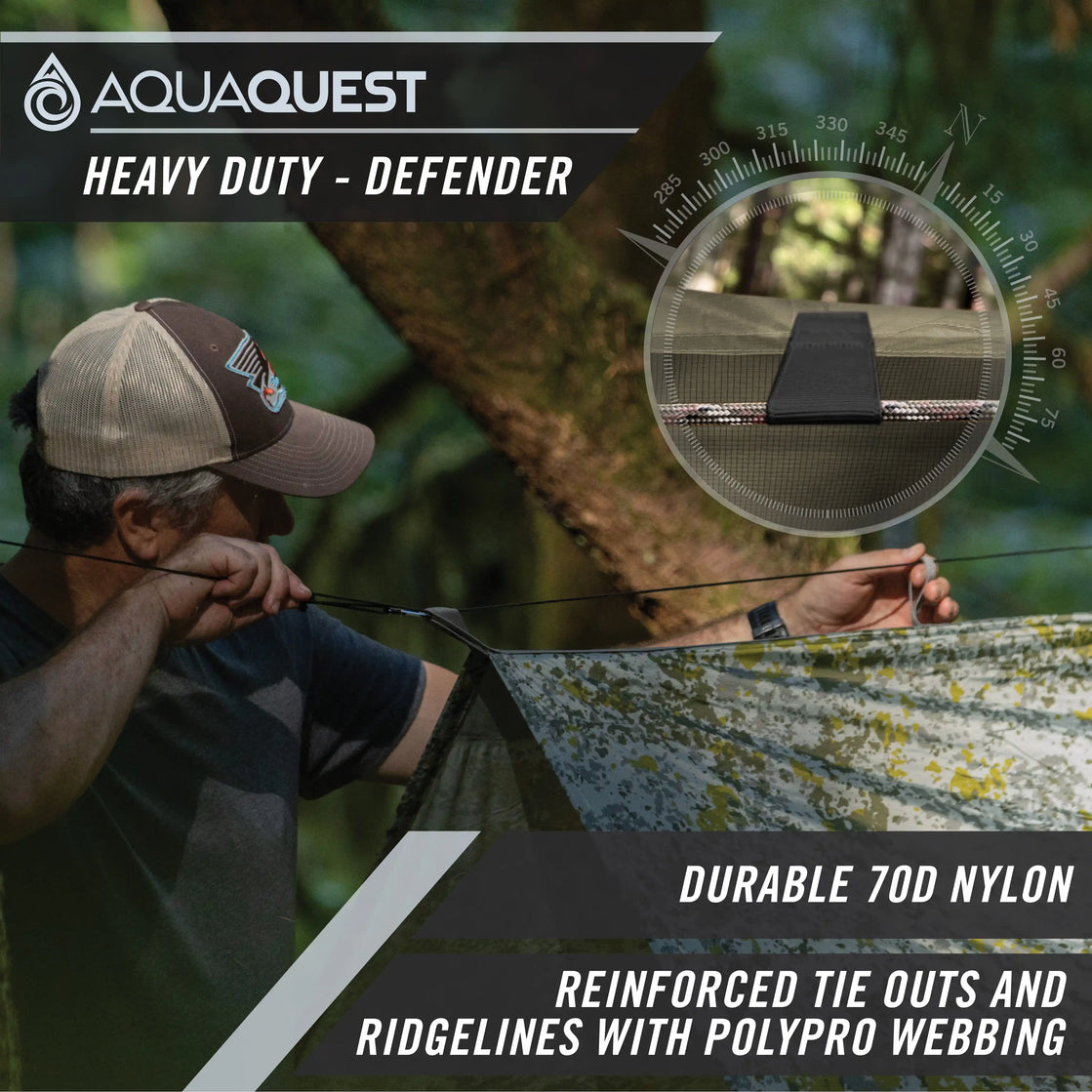 aquaquest defender 3×2 AquaQuest Defender Camping Tarp - Heavy Duty Tent Shelter or
