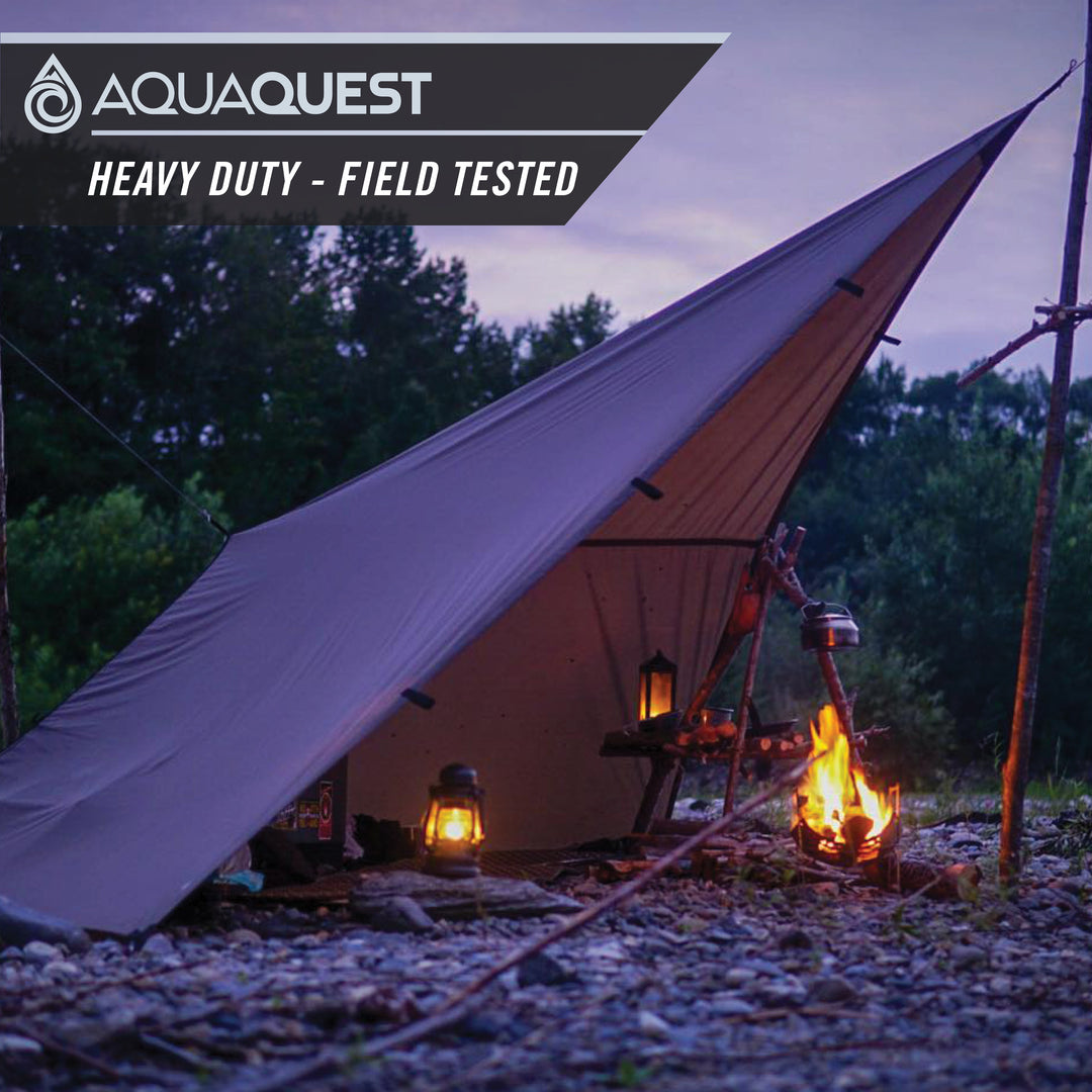 Defender Heavy-Duty Tarp Camping Tarp AquaQuest Waterproof